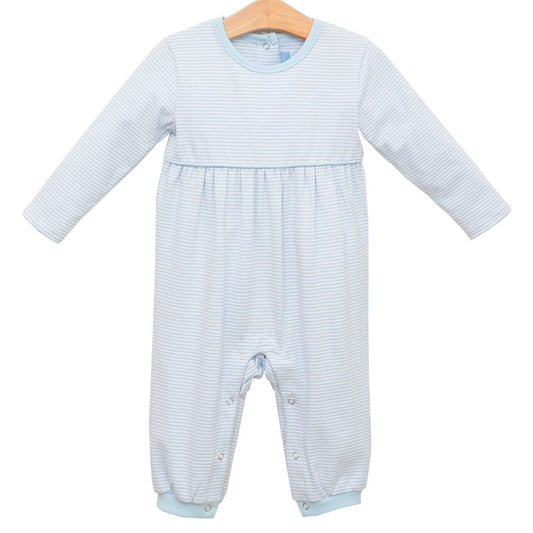 Bennett Romper-Light Blue Stripe