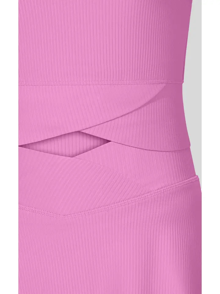 Pink Bloom Crossover Top and Skort SET