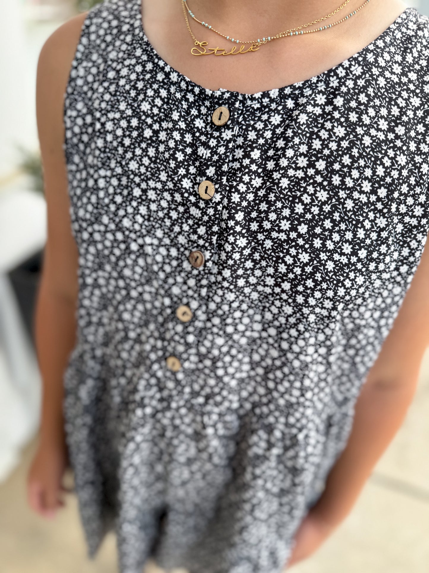 Ditsy Button Floral Buttoned Romper