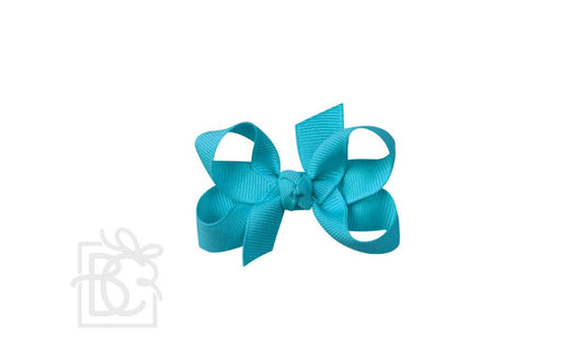 Signature Grosgrain Bow on Alligator Clip 3" Small-5/8", Turquoise