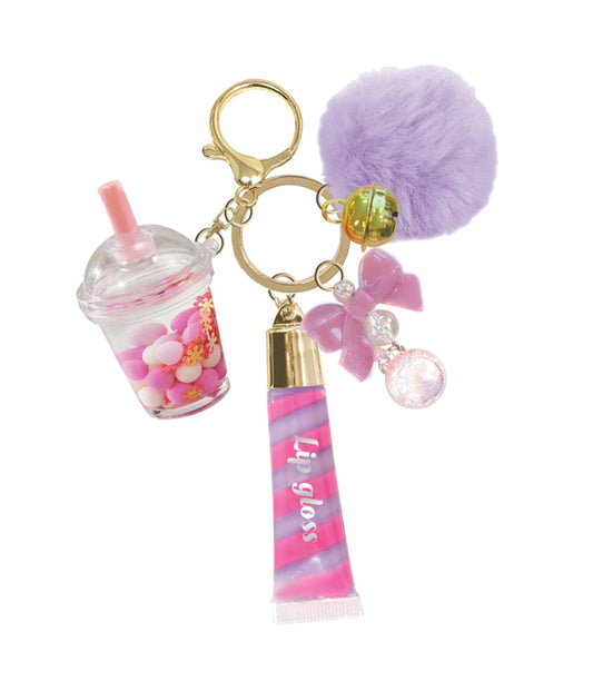 Trendy Lip Gloss with Keychain, Boba