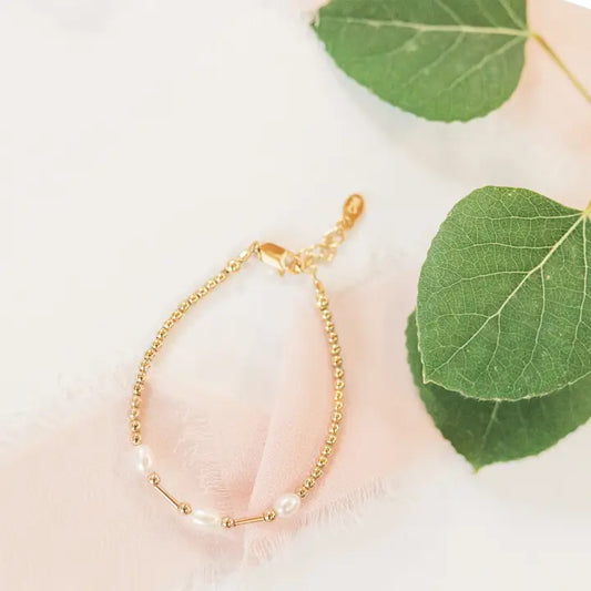 Emery 14K Gold Plated Pearl Bracelet