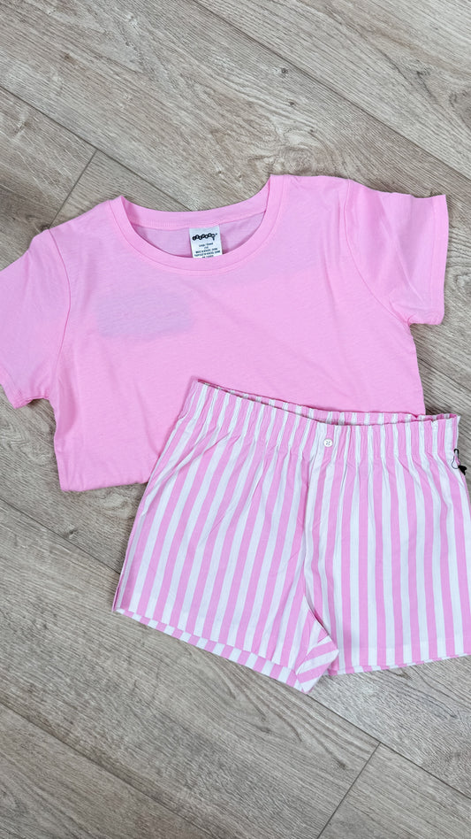 Striped Boxer Shorts, Pink