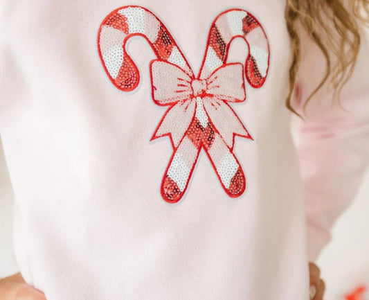 Candy Cane Patch Christmas Sweatshirt