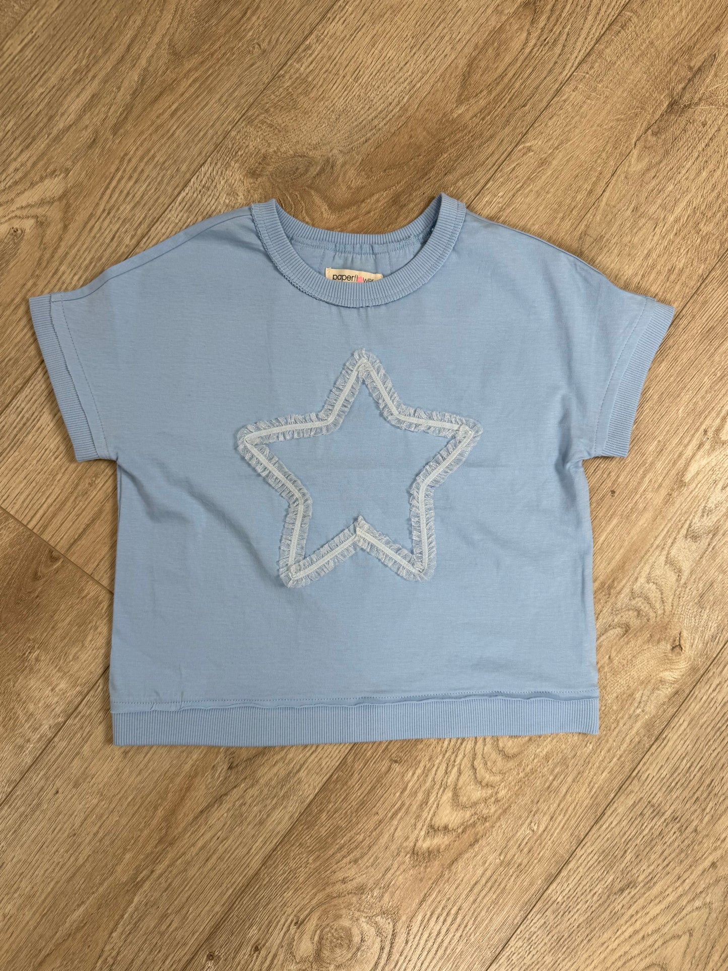 Star Ribbon Top With Crossed Back Top