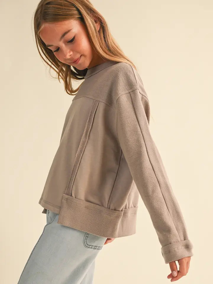 Taupe Crew Neck Sweatshirt