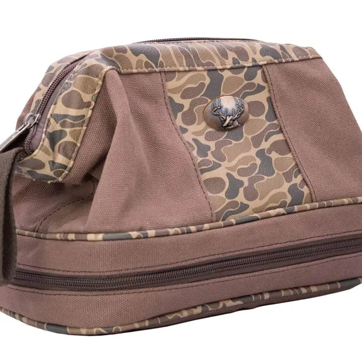 Canvas Toiletry Bag, Brown/Tan Buck