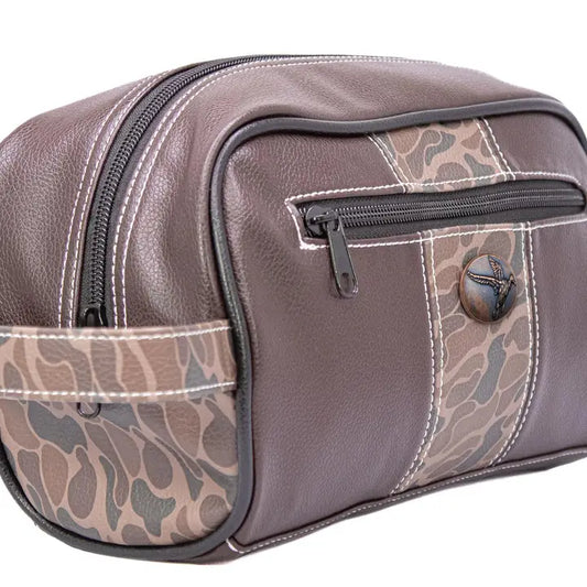 OId School Camo Toiletry Bag, Mallard Brown/Tan