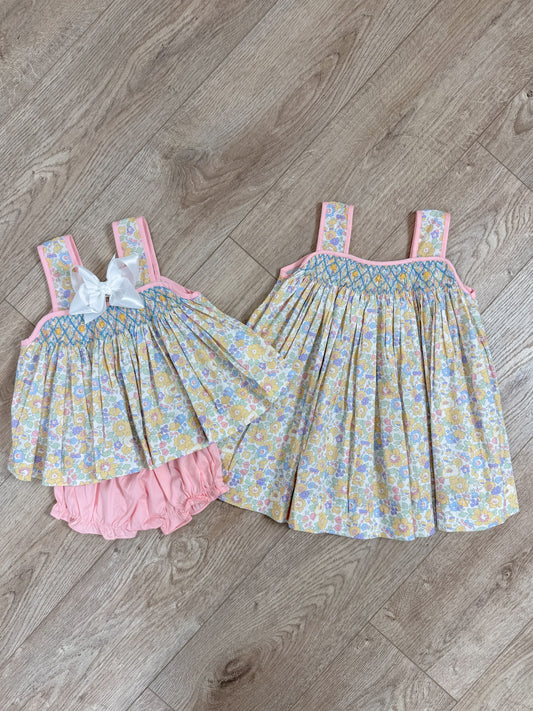 Florence Smocked Sleeveless Bloomer Set