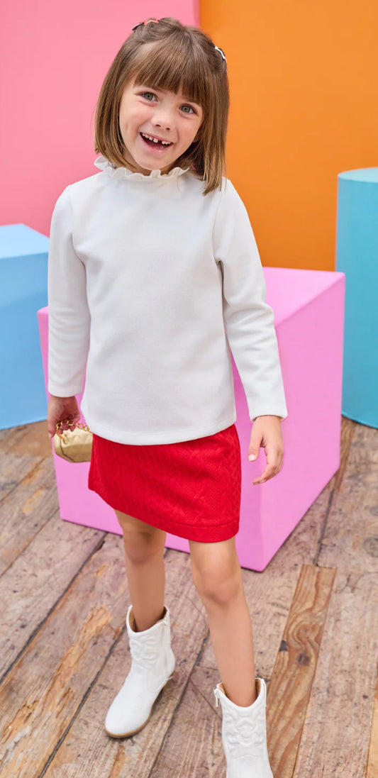 Cherry Quilted Mini Skirt