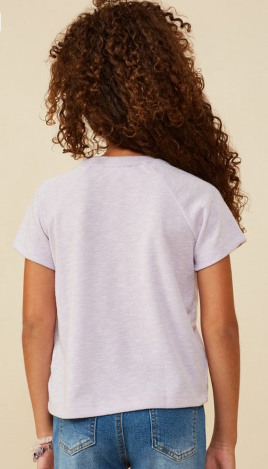Lavender Pearl Ribbon Patch Tee