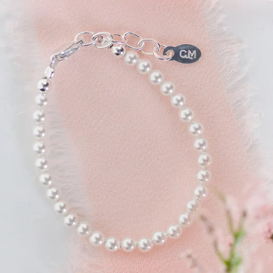 Serenity Silver Dainty Pearl Bracelet