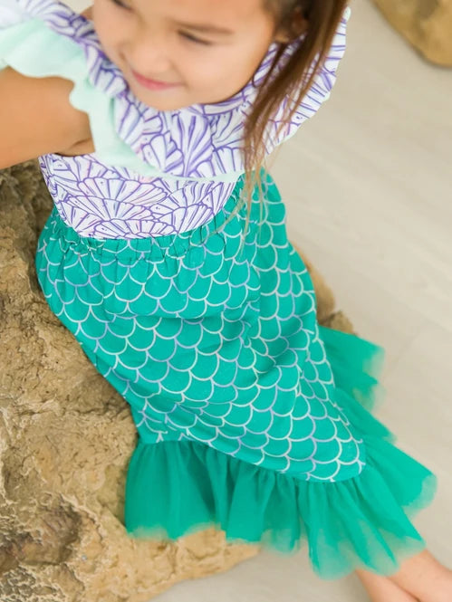 Sparkle Scales Mermaid Tail Skirt Cover Up