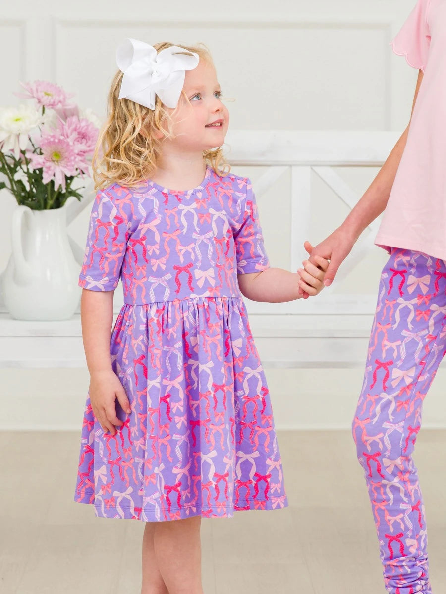 Rosy Ribbons Twirl Dress