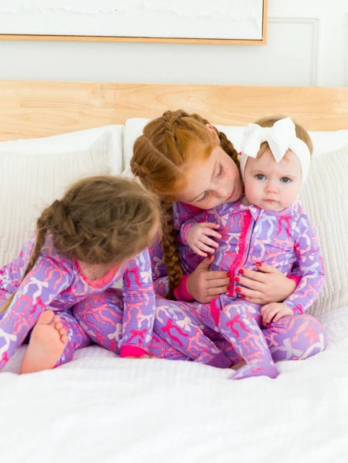 Rosy Ribbons Footie Pajamas