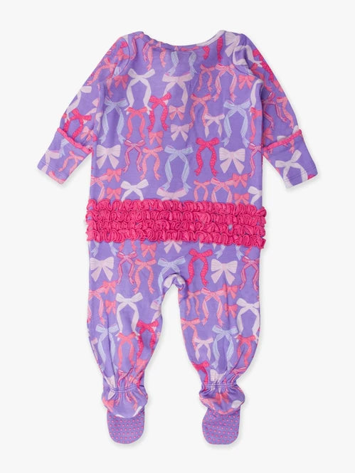 Rosy Ribbons Footie Pajamas
