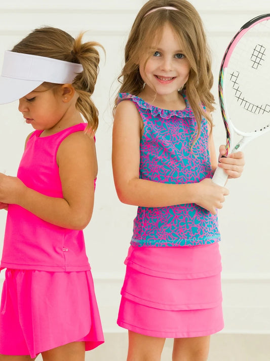 Active Ruffle Tank Neon Glow