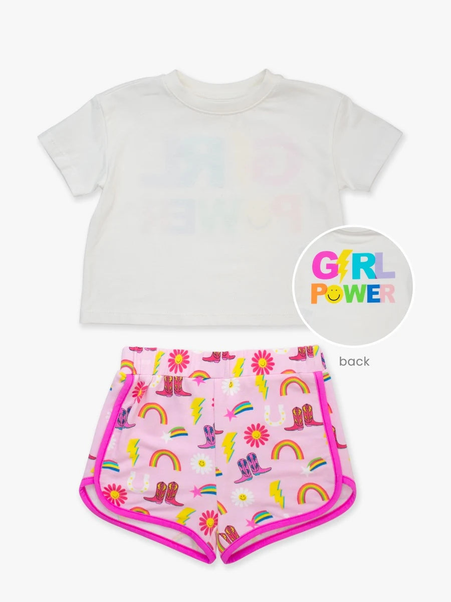 Girls Short & Graphic Tee Set, COWGIRL CUTIE
