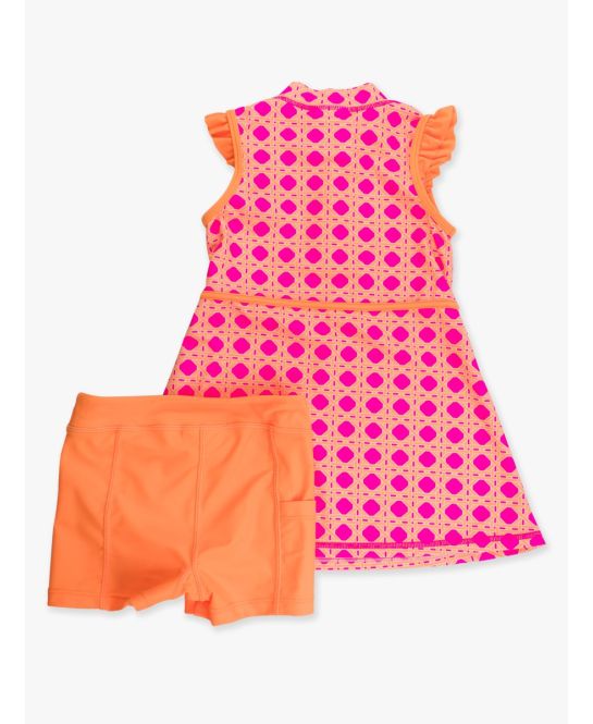 Sleeveless Zip Ruffle Sleeve Active Dress