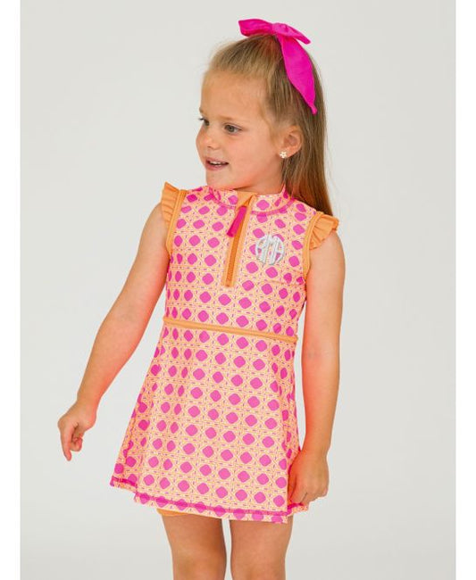 Sleeveless Zip Ruffle Sleeve Active Dress