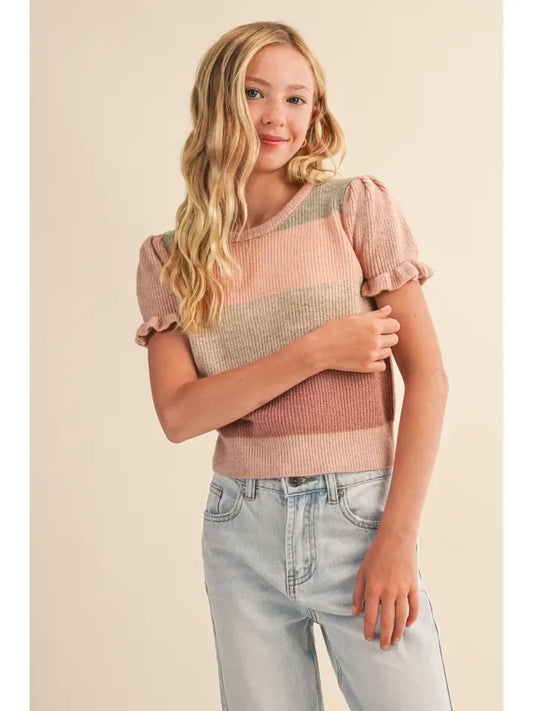 Round Neck Short Sleeve Sweater