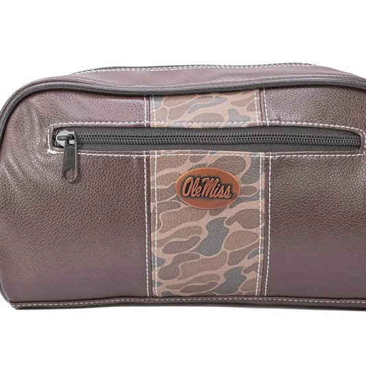 OId School Camo Toiletry Bag, Ole Miss Brown/Tan