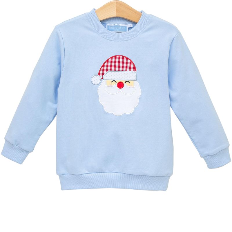 Santa French Terry Pullover, Light Blue