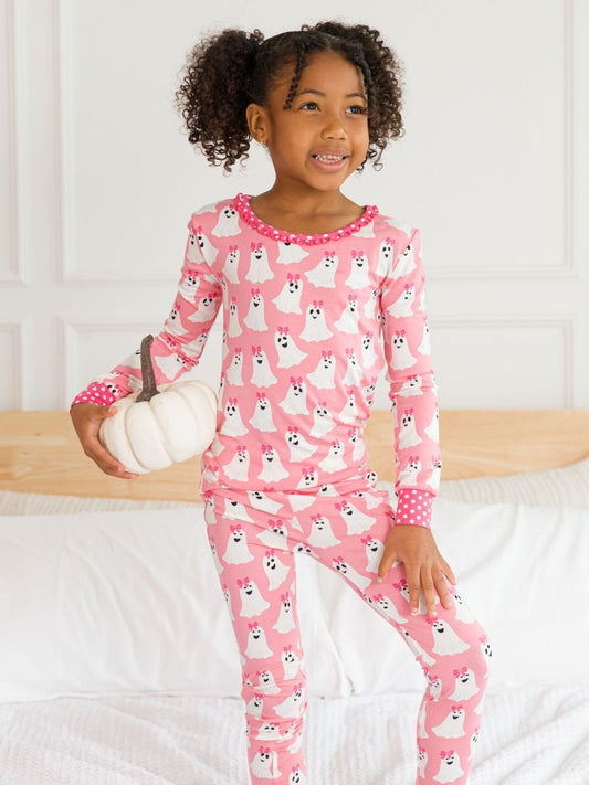 Toddler Ruffle Long Sleeve Pajama Set, Bamboo Viscose, GHOSTIE GIRLS