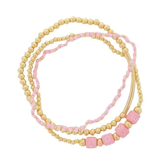 Set of 3 Love Beaded Bracelets