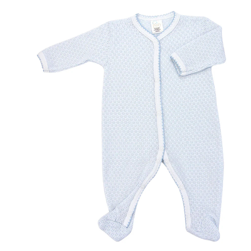 Knit Solid Footie, Blue