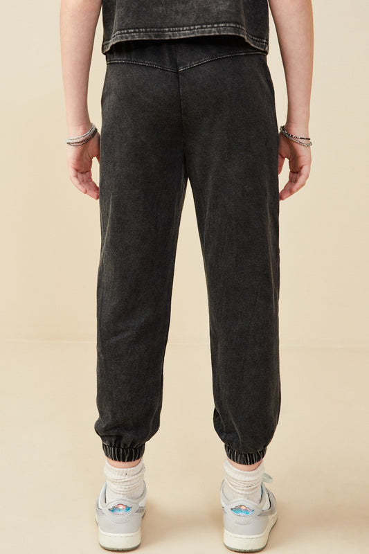 Black Knit Paneled Joggers