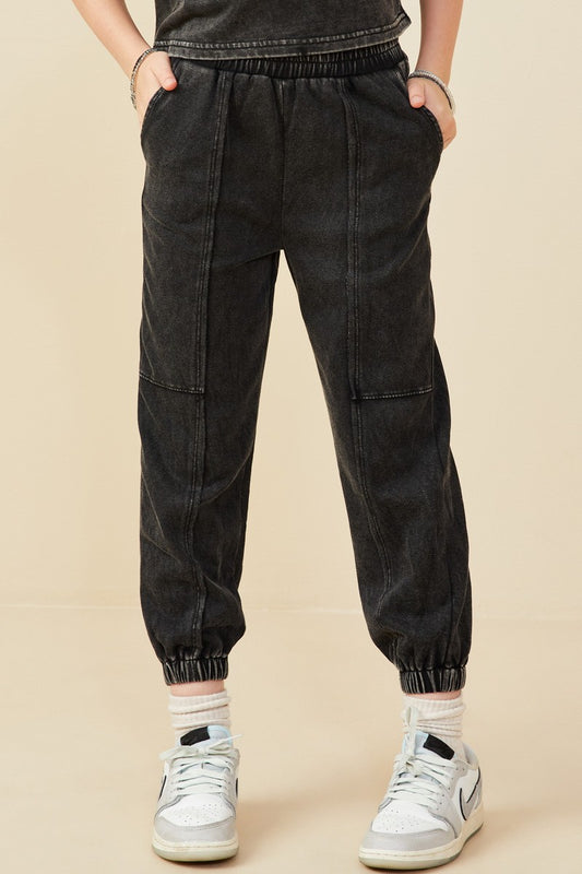 Black Knit Paneled Joggers