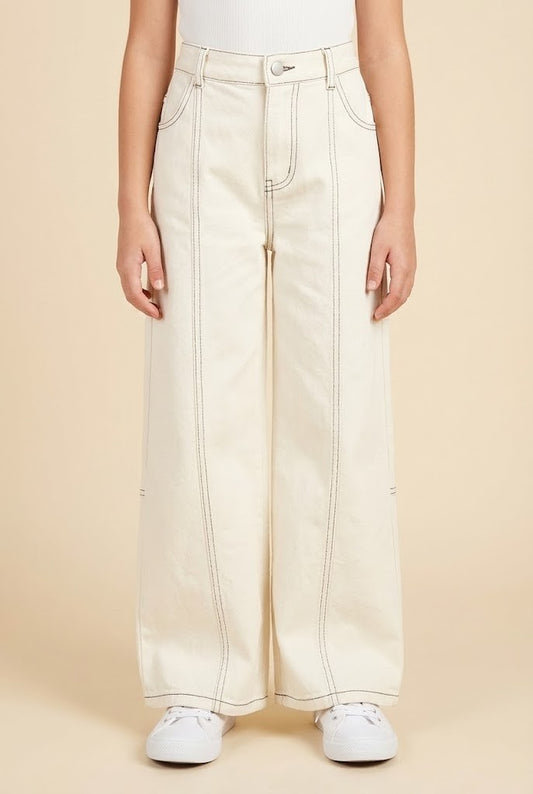 Stitch Ivory Straight Leg Pants