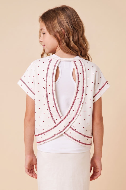 Red Polka Dot Game Day Top