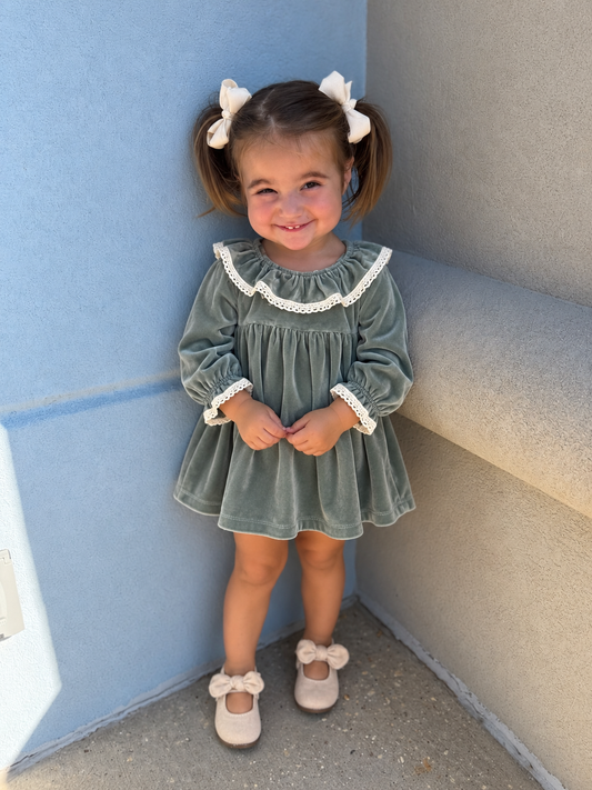 Spruce Velour Dress