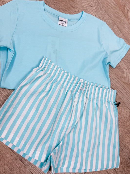 Striped Boxer Shorts, Turquoise