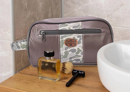 OId School Camo Toiletry Bag, MS State Green/Gray