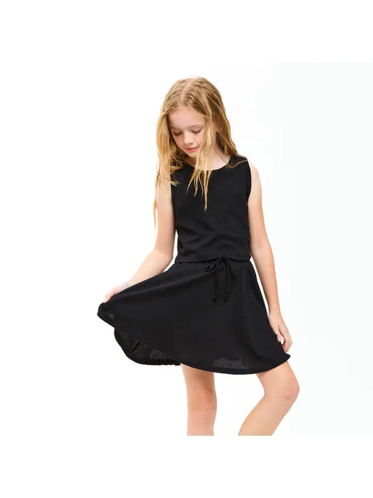 Black Knit Crop Top and Skort SET
