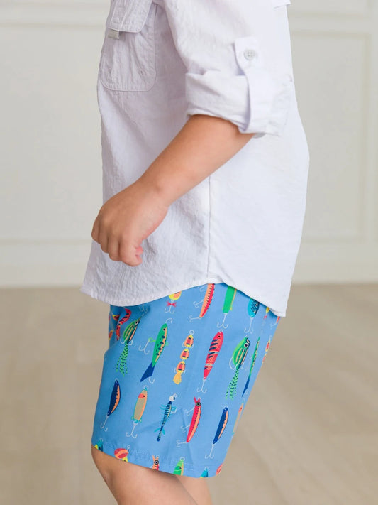 Gone Fishin Swim Trunks