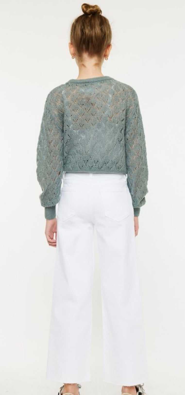 White Wide Leg Crop Leg