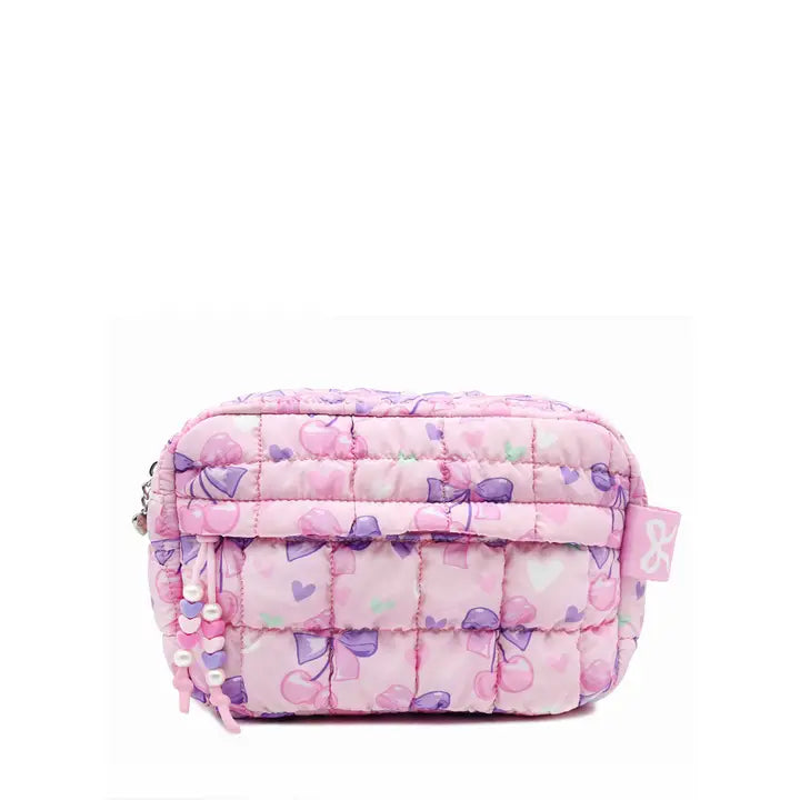Quilted Scruchie Cherry Bow Printed Pouch