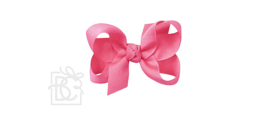 Signature Grosgrain Bow on Alligator Clip 3" Small-7/8", Hot Pink