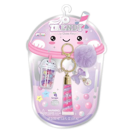 Trendy Lip Gloss with Keychain, Boba