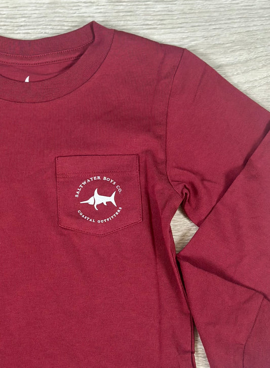 LS Maroon Deer Head Graphic Tee