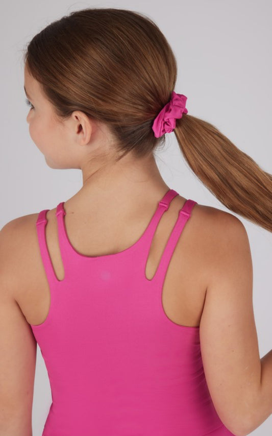 Pink Cut Out Tank, Skort & Scrunchie Set