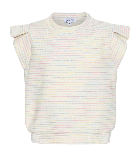 Olivia Top, Rainbow Stripe Knit