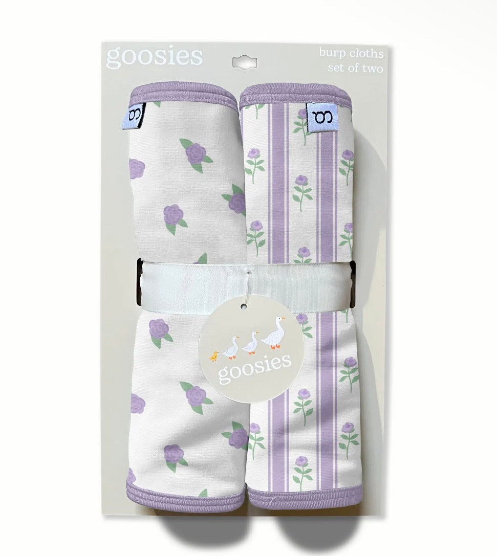 Burp Cloth Set, Lilac Buds