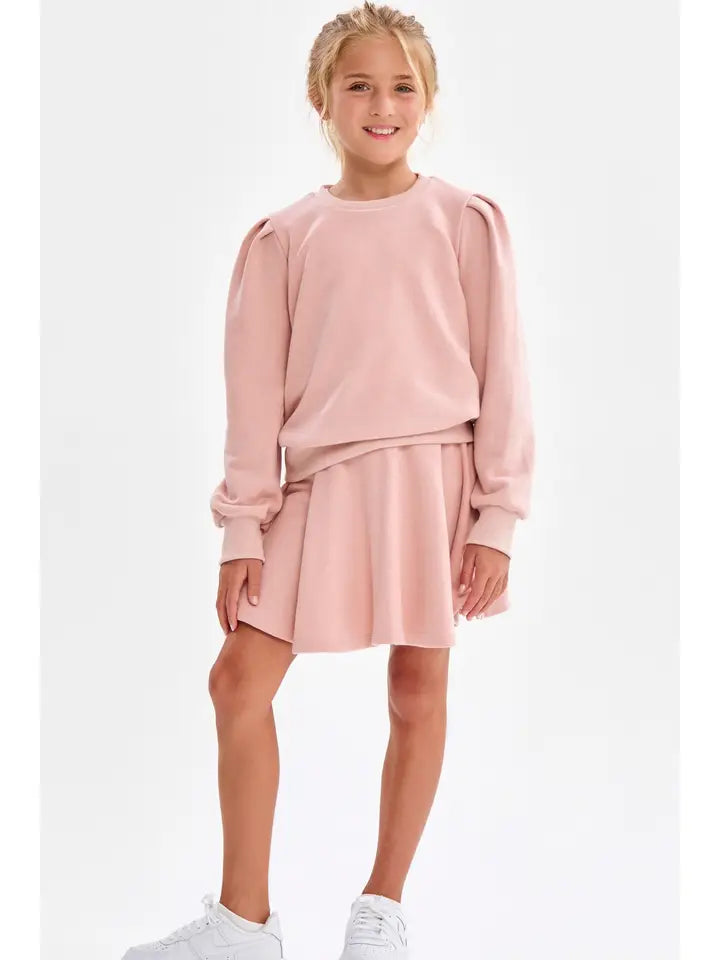 Dusty Coral Cotton Puff Shoulder Top