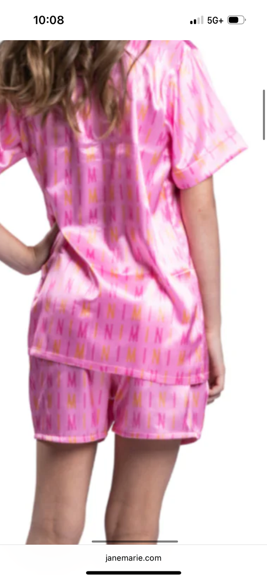 Kids Mini Satin Pajama Short Set