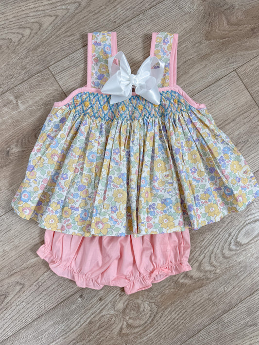 Florence Smocked Sleeveless Bloomer Set